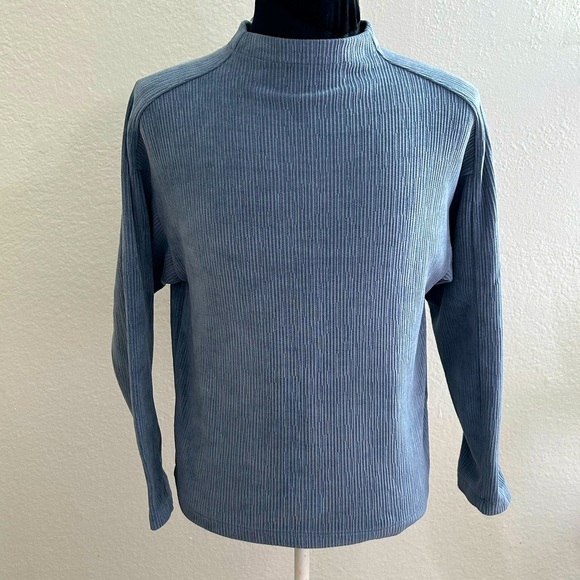 Madewell Striped Jacquard Funnelneck Top - Picture 1 of 8